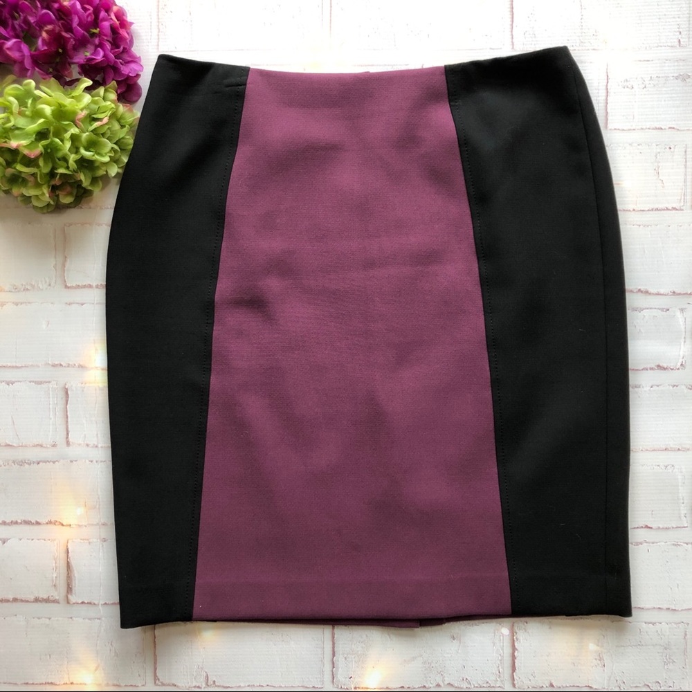 Halogen Black and Purple Pencil Skirt